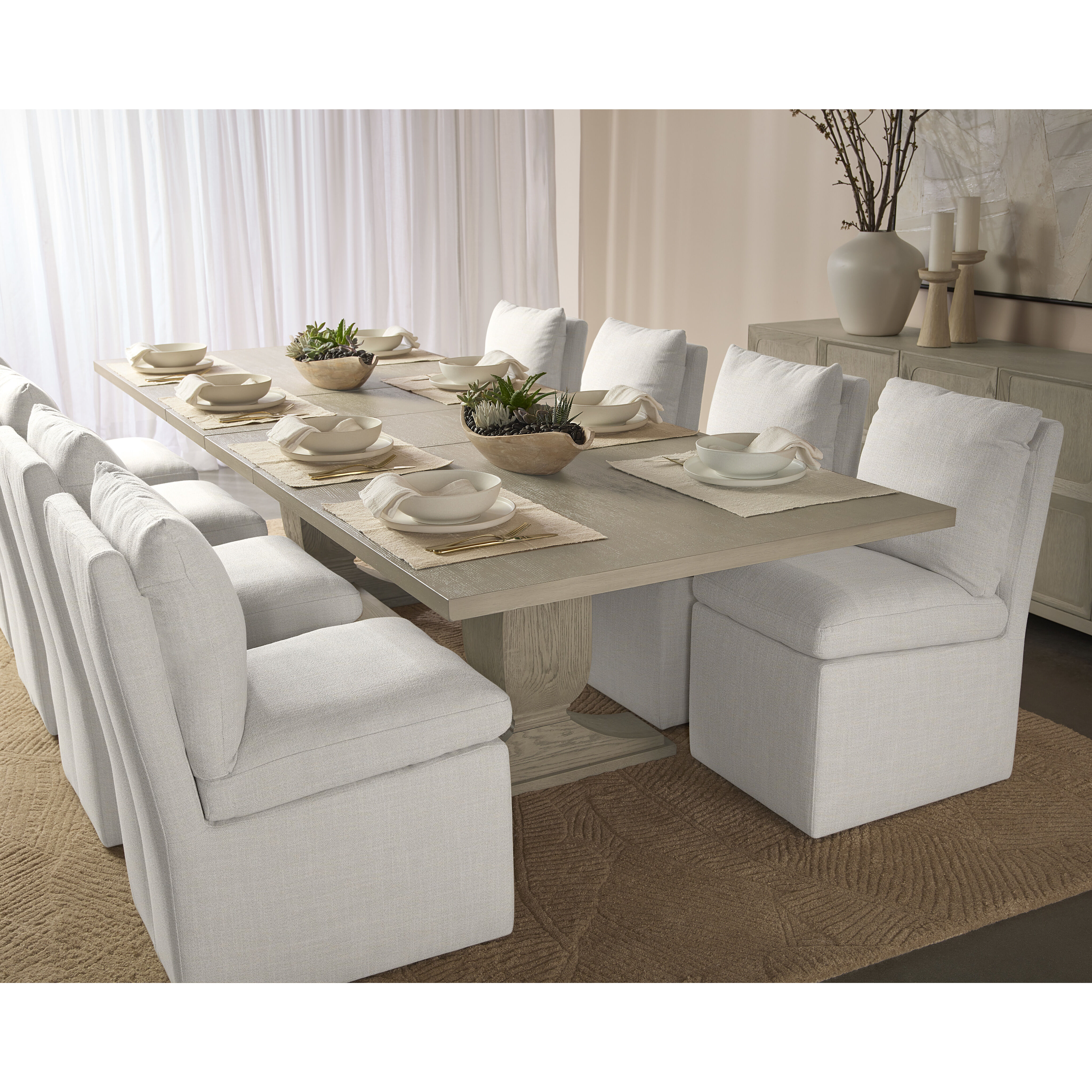 Rhaenyra 86 X 42 inch Sand Beige Extension Dining Table